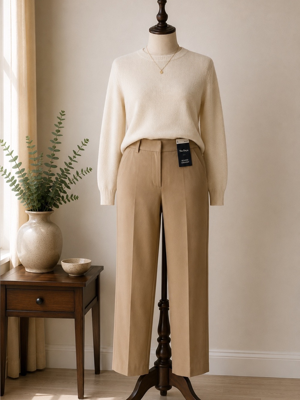 NWT M&S Collection The Freya Relaxed Straight Camel Dress Pants Women's US 4